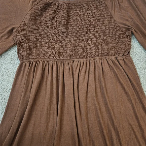 White Birch Women's Size 1x Brown Long Sleeve Dress Tunic - Picture 7 of 14